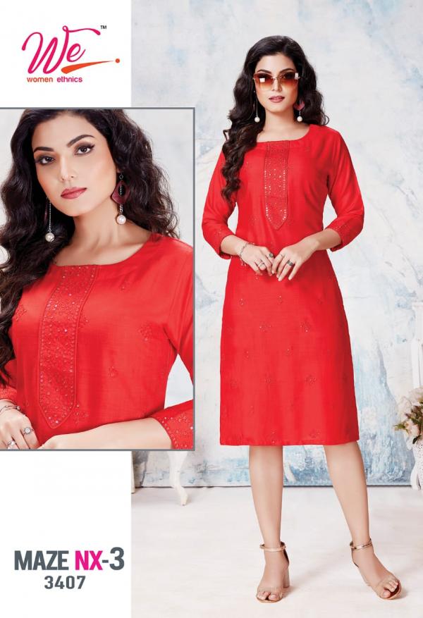 We Maze Nx Vol 3 Rayon Slub Designer Kurti Collection